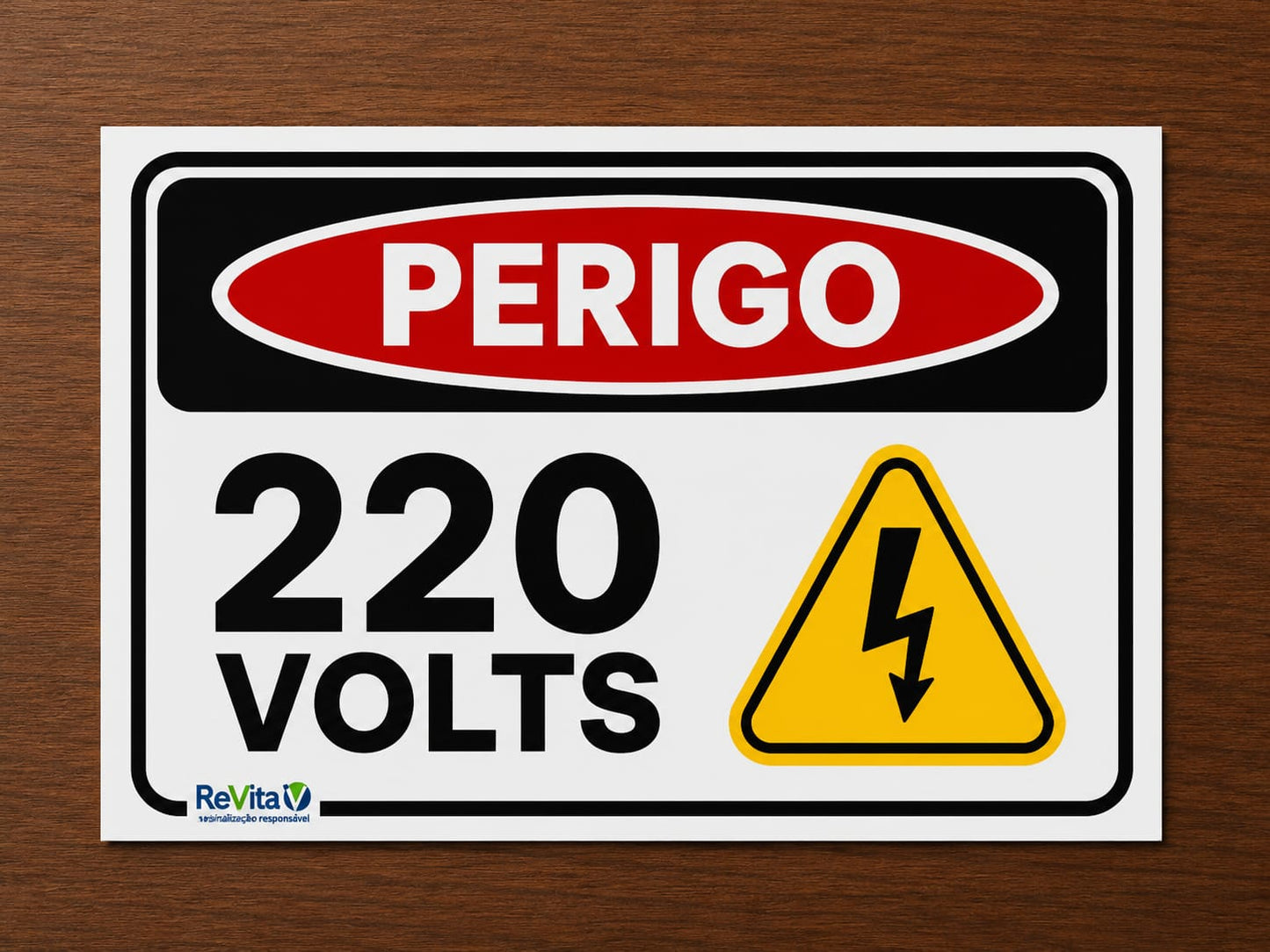 PLACA DE SINALIZAÇÃO RISCO ELÉTRICO 220V