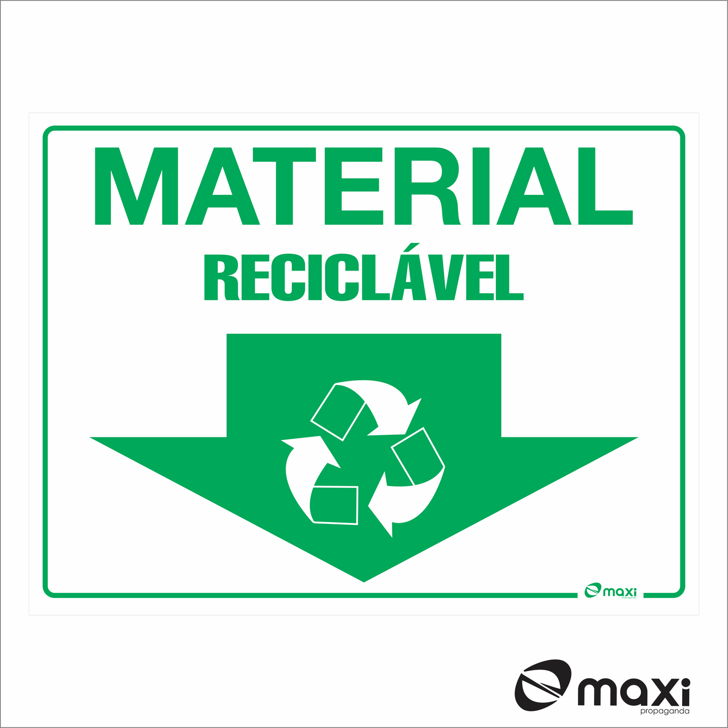 ADESIVO DE COLETA SELETIVA - MATERIAL RECICLÁVEL