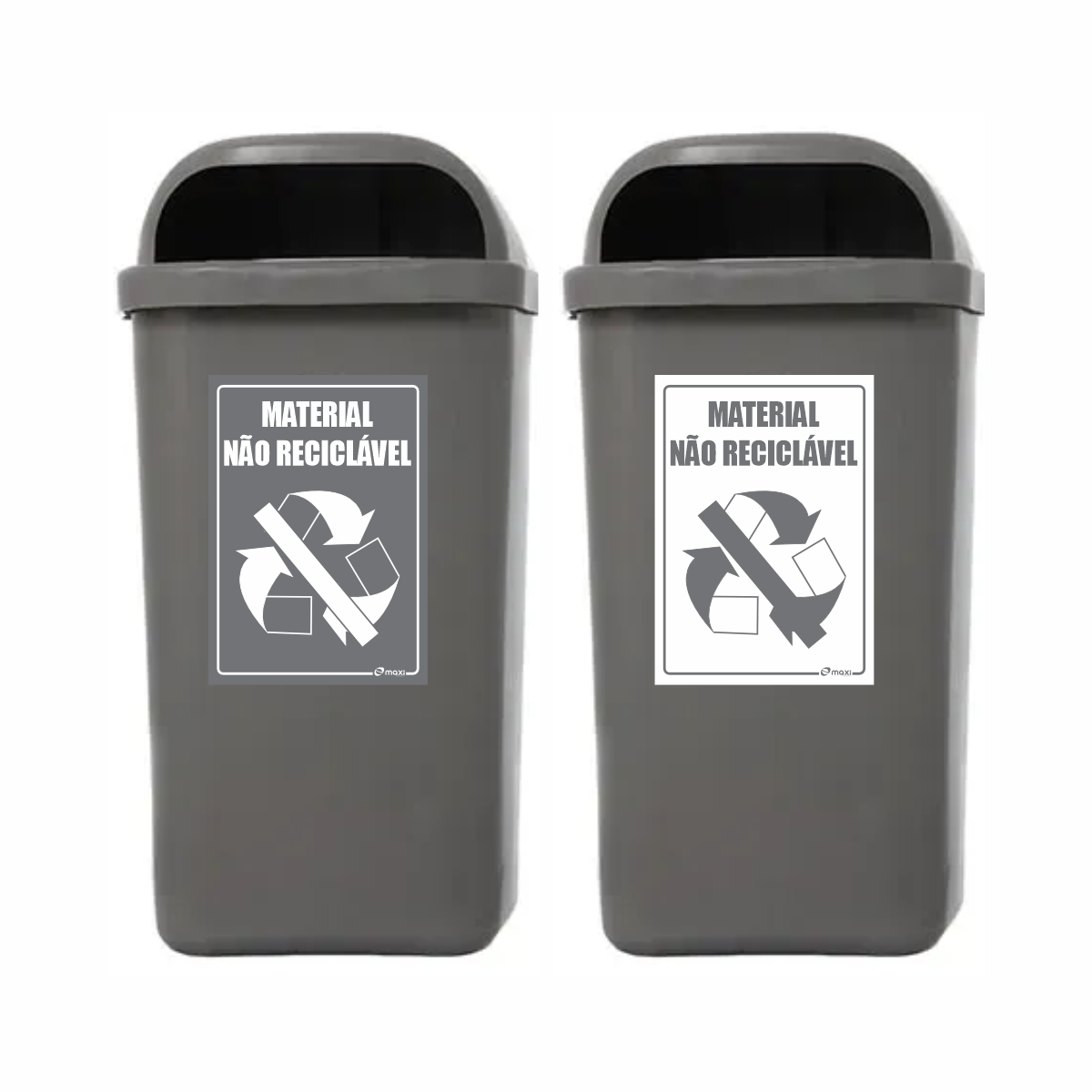 ADESIVO DE COLETA SELETIVA - MATERIAL NÃO RECICLÁVEL - VERTICAL