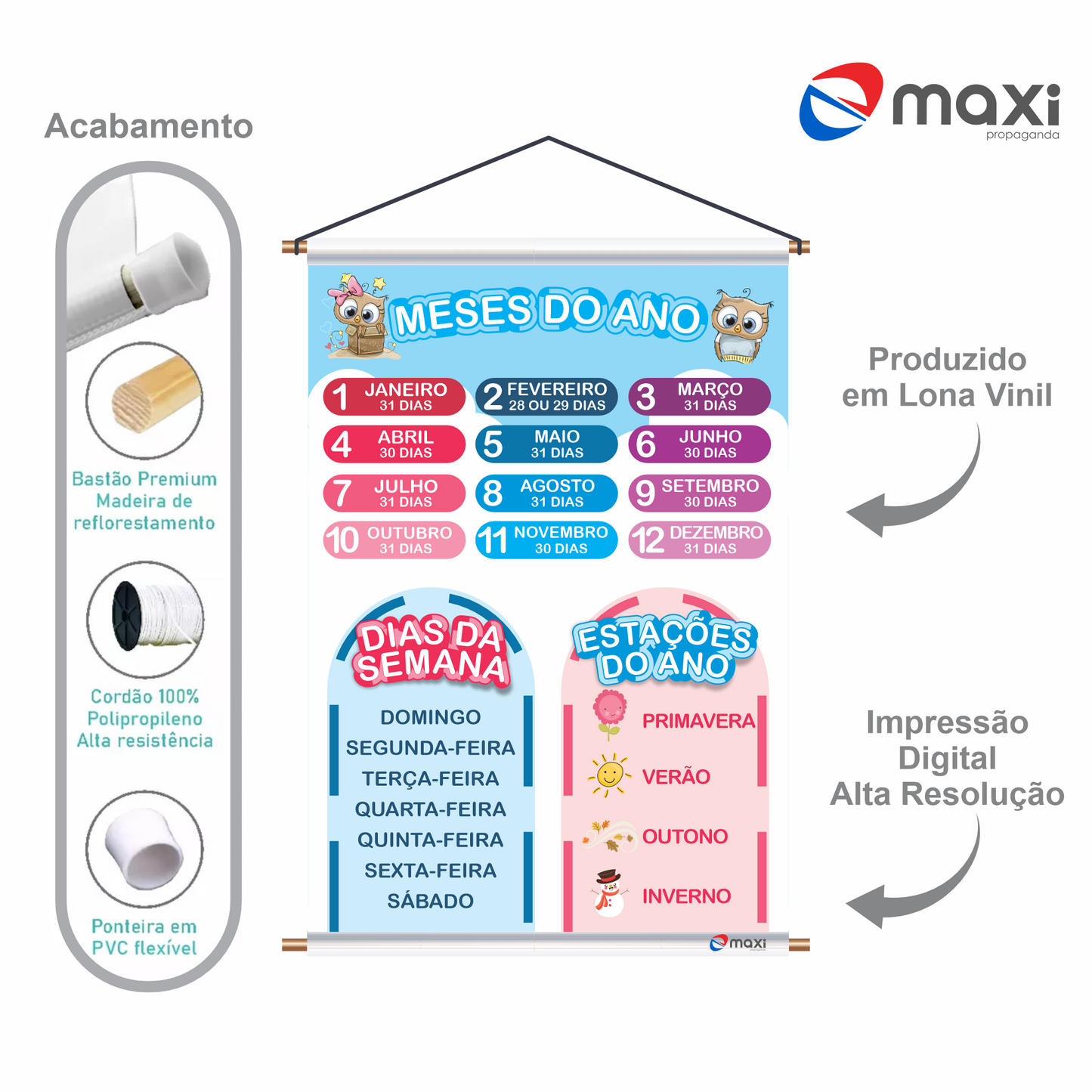 BANNER MESES, DIAS DA SEMANA E ESTAÇÕES CORUJINHA