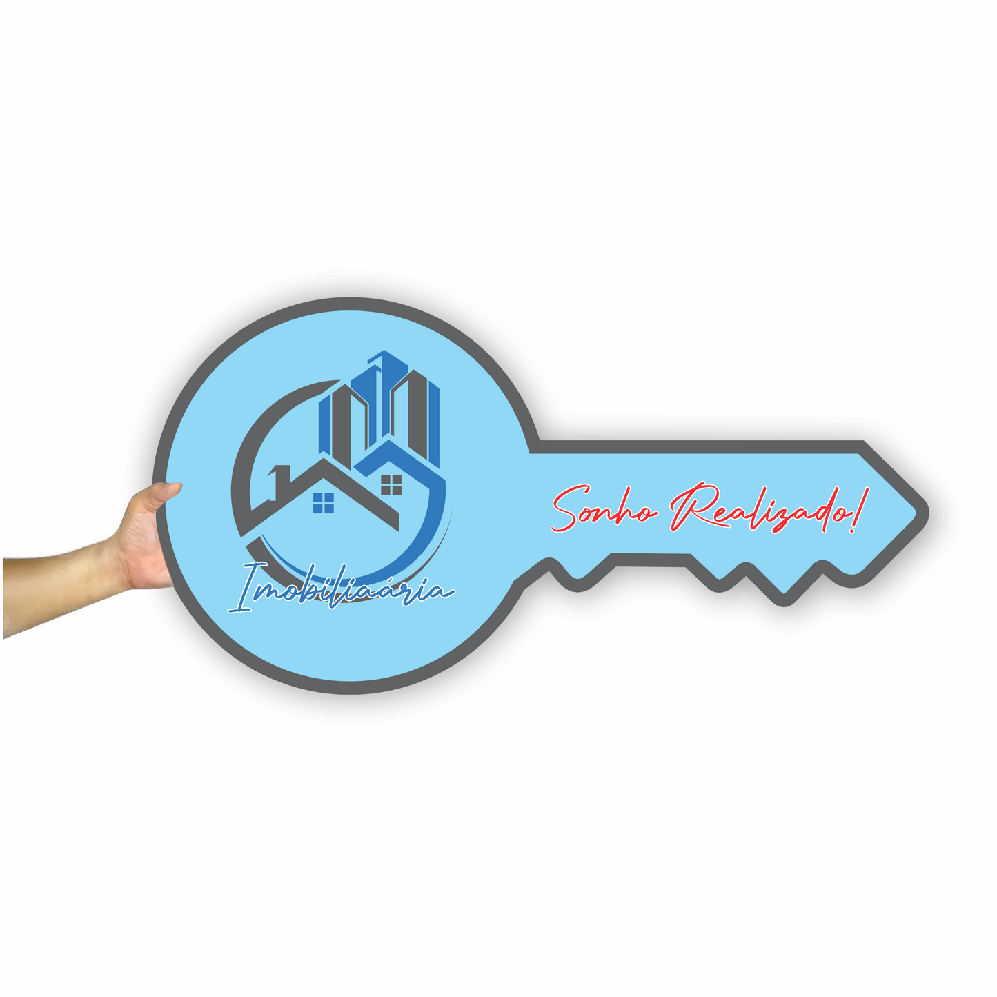 Placa Chave Imobiliária Gigante 80x40cm