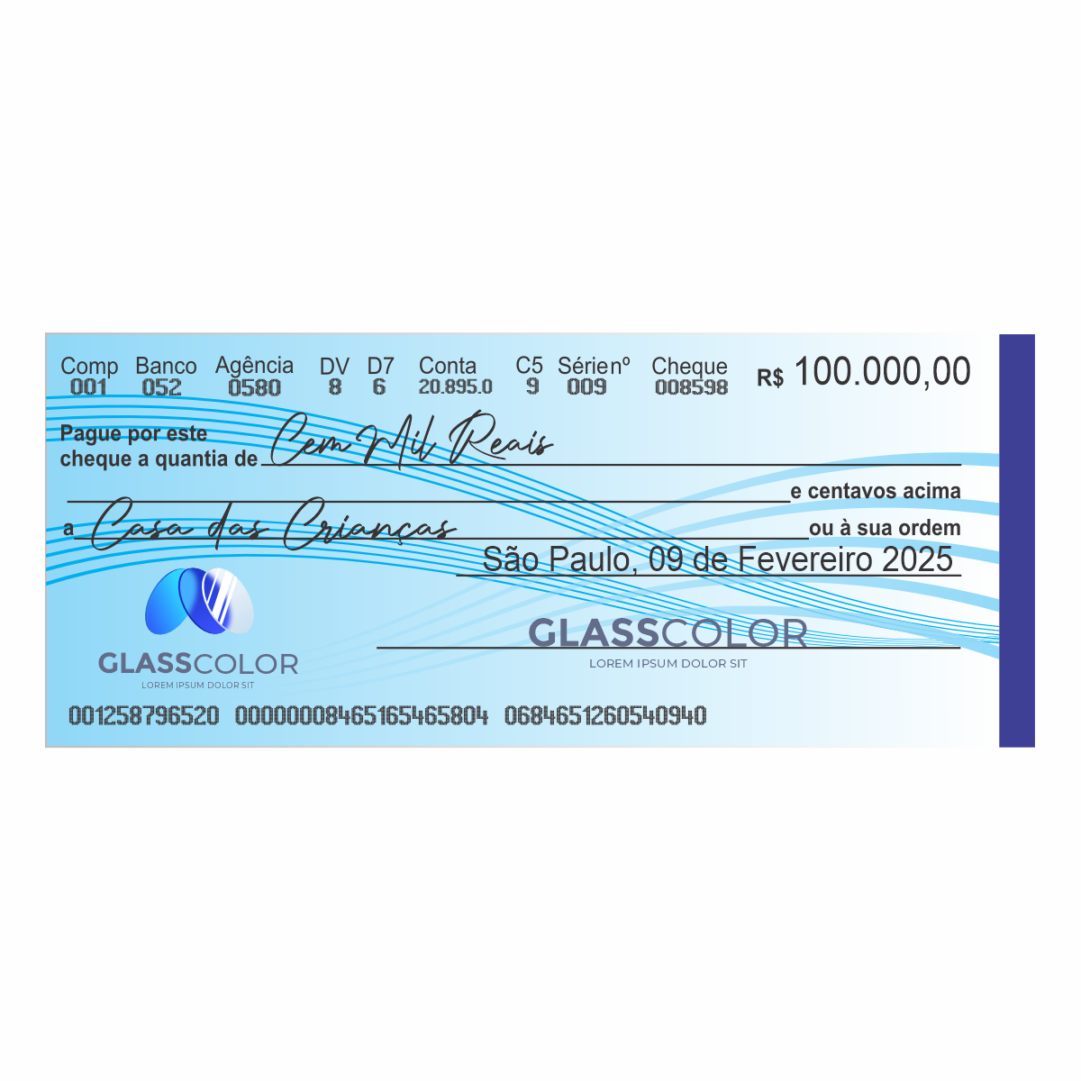 CHEQUE GIGANTE PARA PREMIAÇÃO