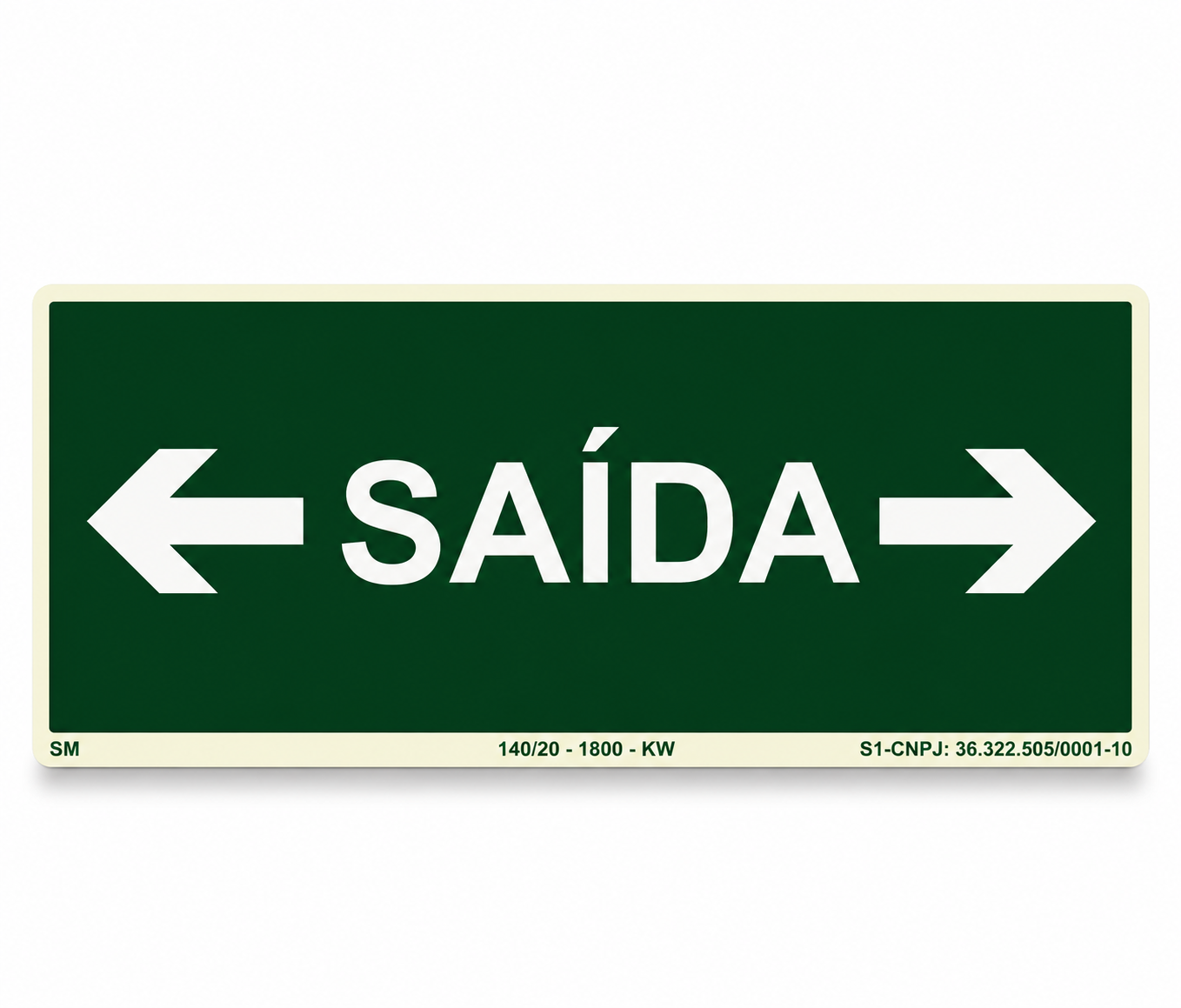PLACA ROTA DE FUGA - SAÍDA DE EMERGÊNCIA PARA AMBOS LADOS