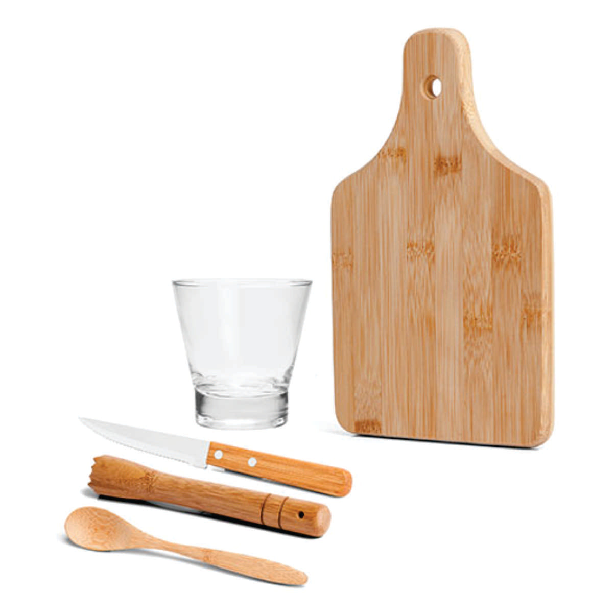 Kit Para Caipirinha Em Bambu Personalizado - 5 Pçs