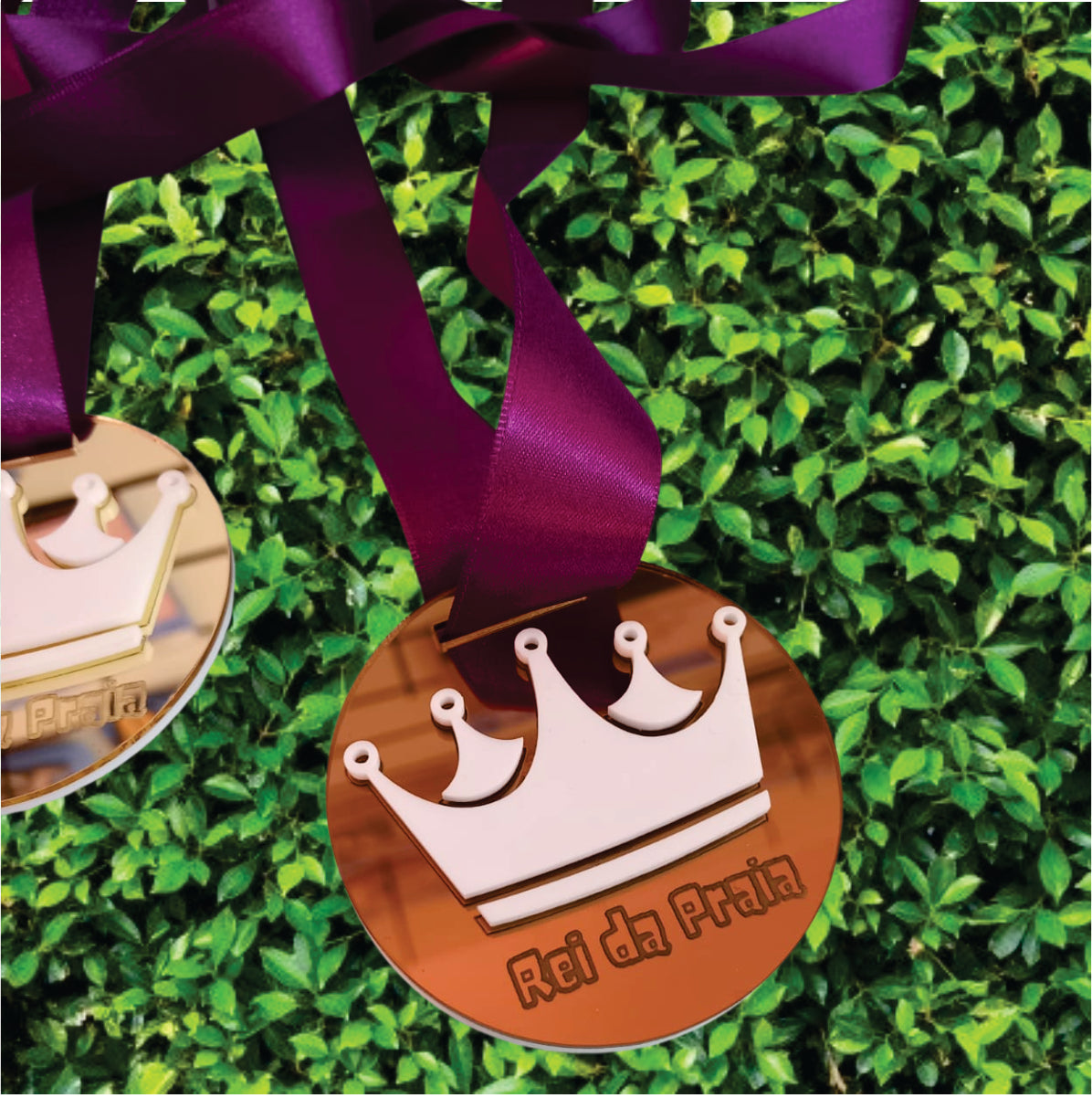 Medalha Acrílico Espelho Rei da Praia