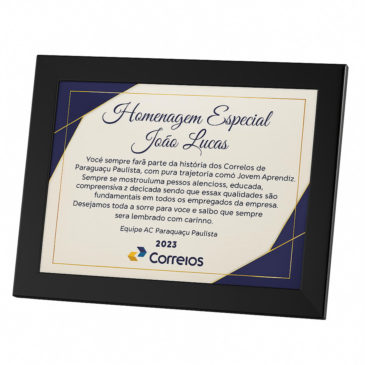PLACA DE HOMENAGEM DE ACM COM ACRÍLICO