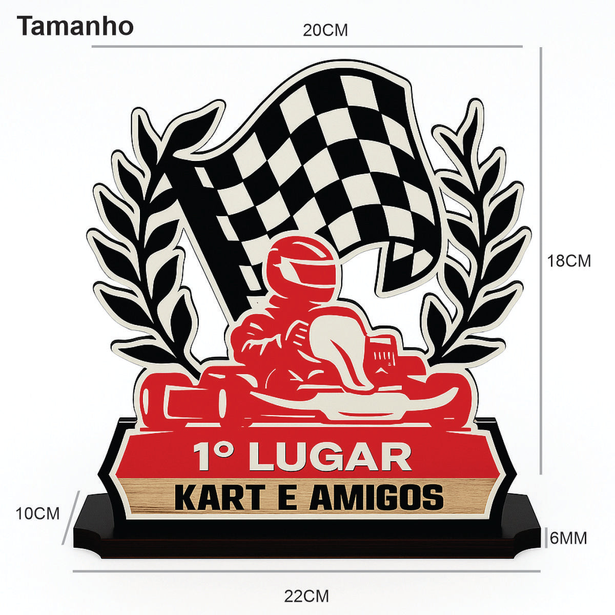 TROFÉU PERSONALIZADO KART