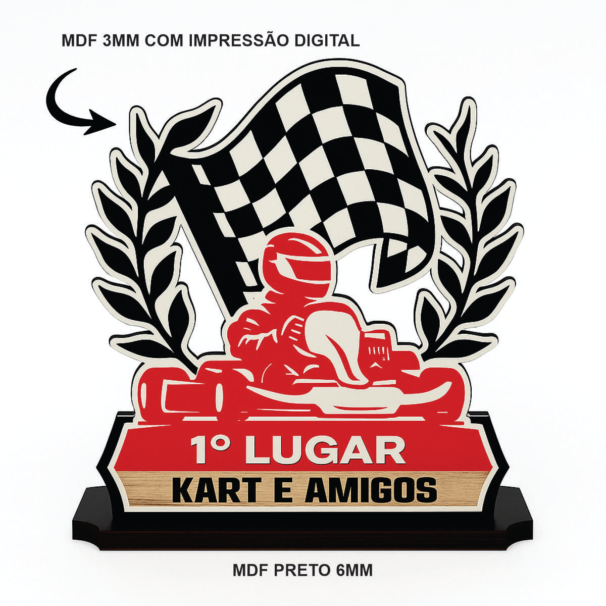 TROFÉU PERSONALIZADO KART