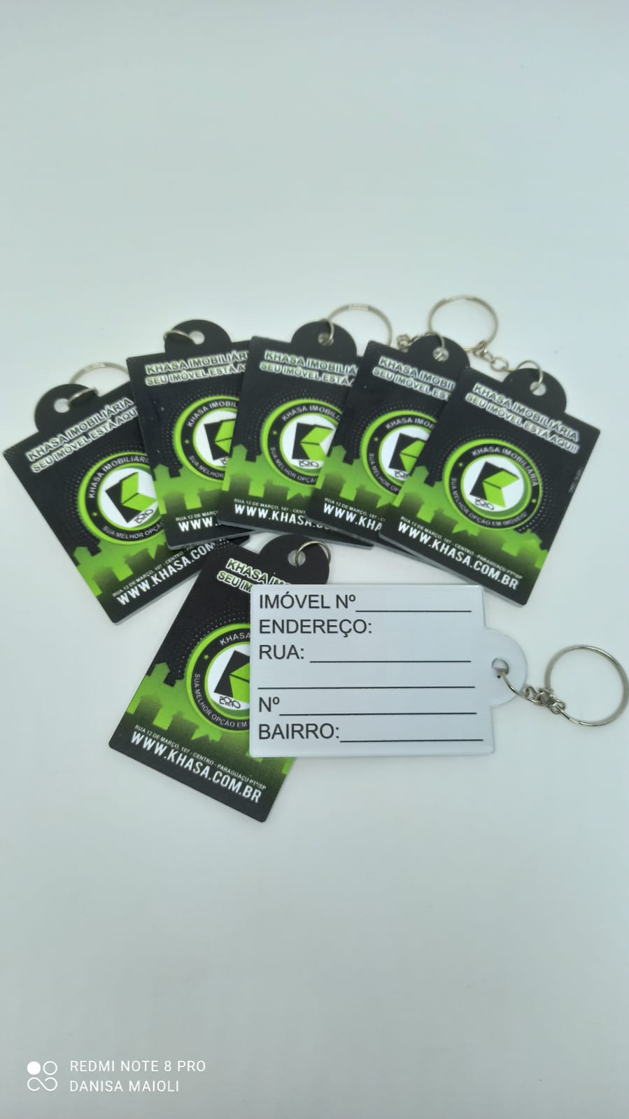 Chaveiros Personalizados Apagável med. 6,5X5,0cm ( Pacote com 100 Unidades)