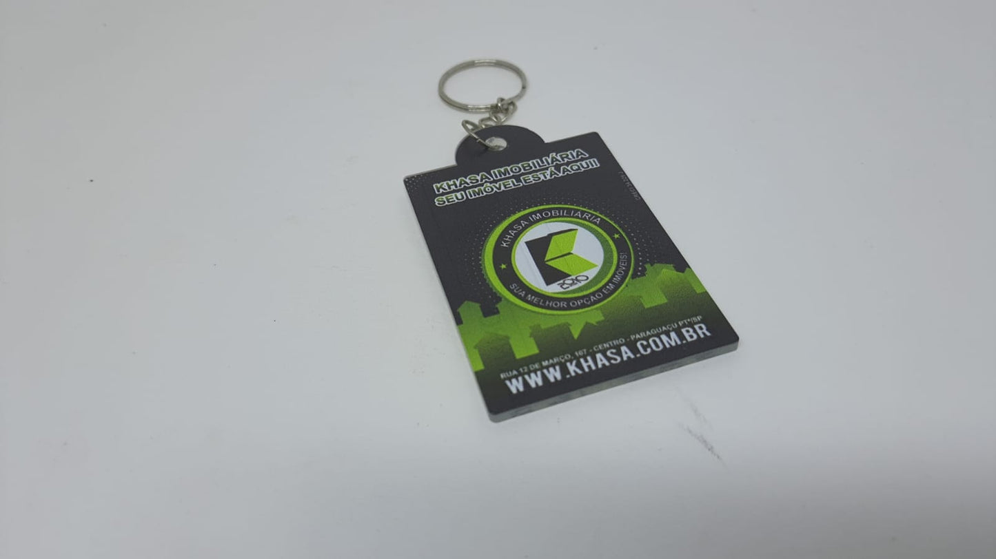 Chaveiros Personalizados Apagável med. 6,5X5,0cm ( Pacote com 100 Unidades)