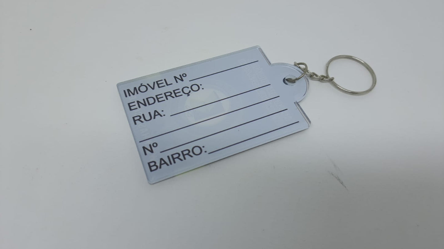 Chaveiros Personalizados Apagável med. 6,5X5,0cm ( Pacote com 100 Unidades)