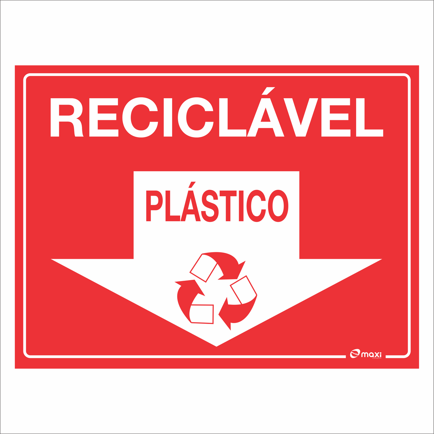 PLACA DE COLETA SELETIVA - PLÁSTICO