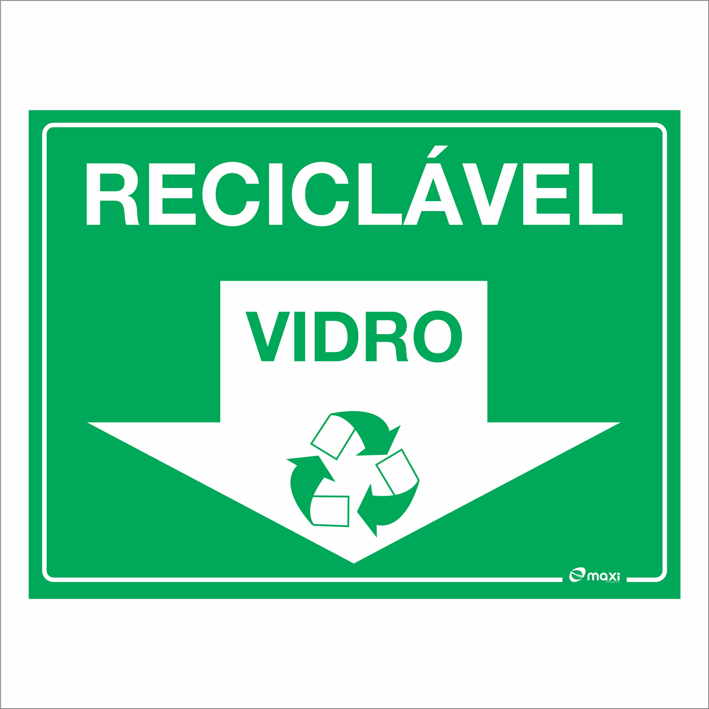 PLACA COLETA SELETIVA - VIDRO