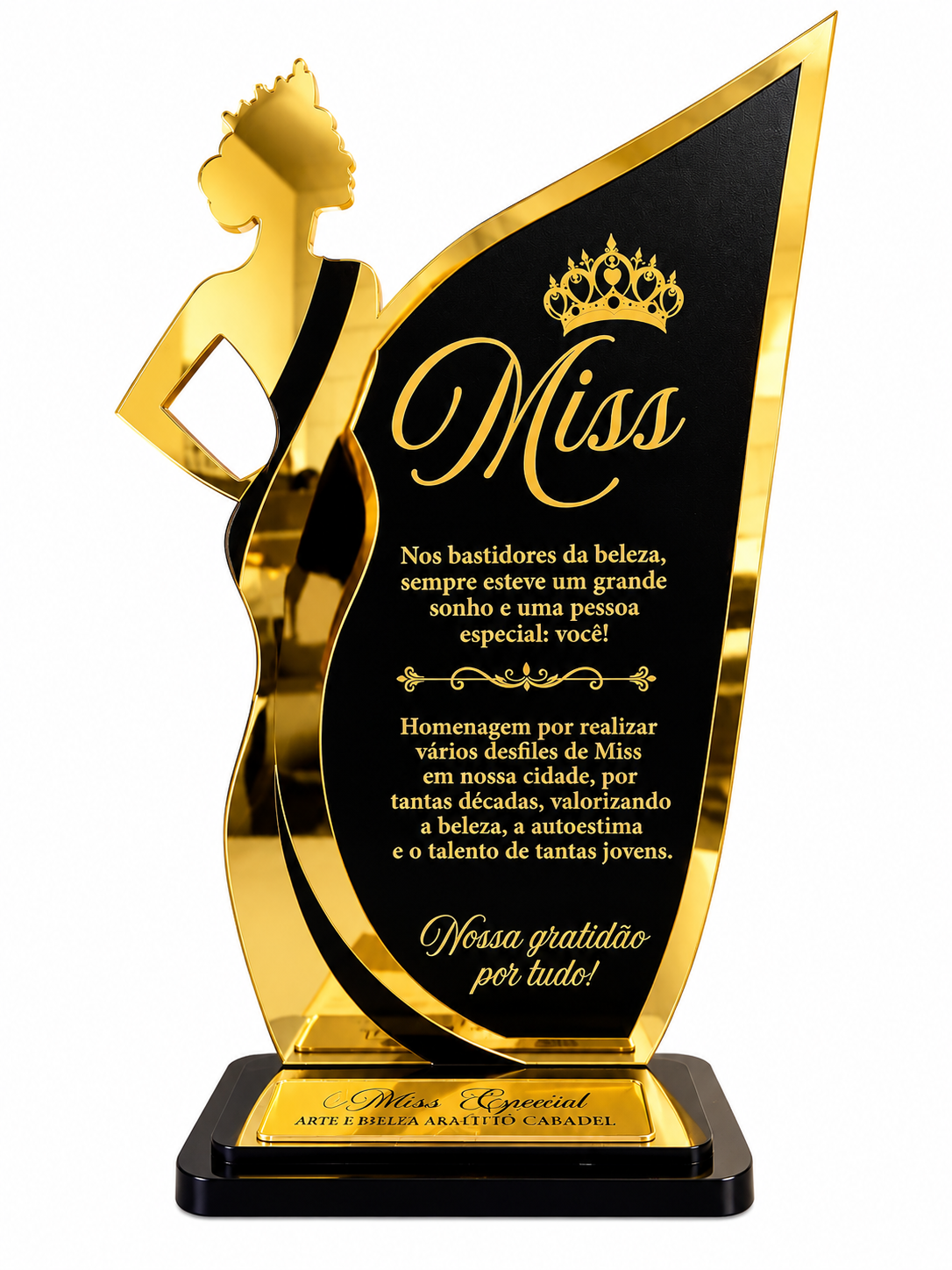 Troféu Personalizado Miss Homenagem E Premiação