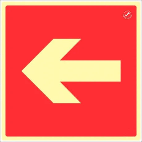 PLACA DE ROTA DE FUGA DIRECIONAL Á ESQUERDA