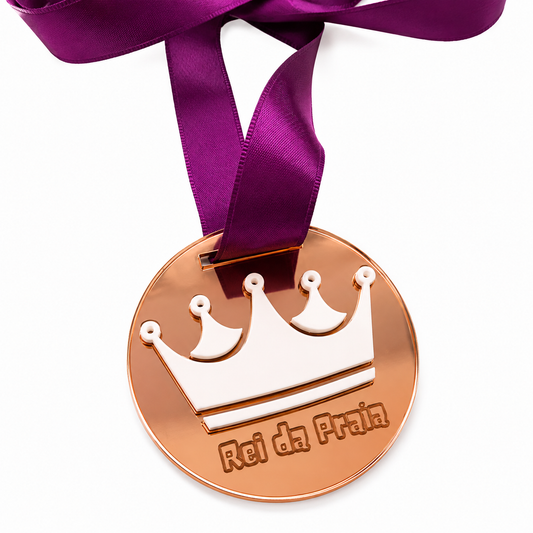 Medalha Acrílico Espelho Rei da Praia