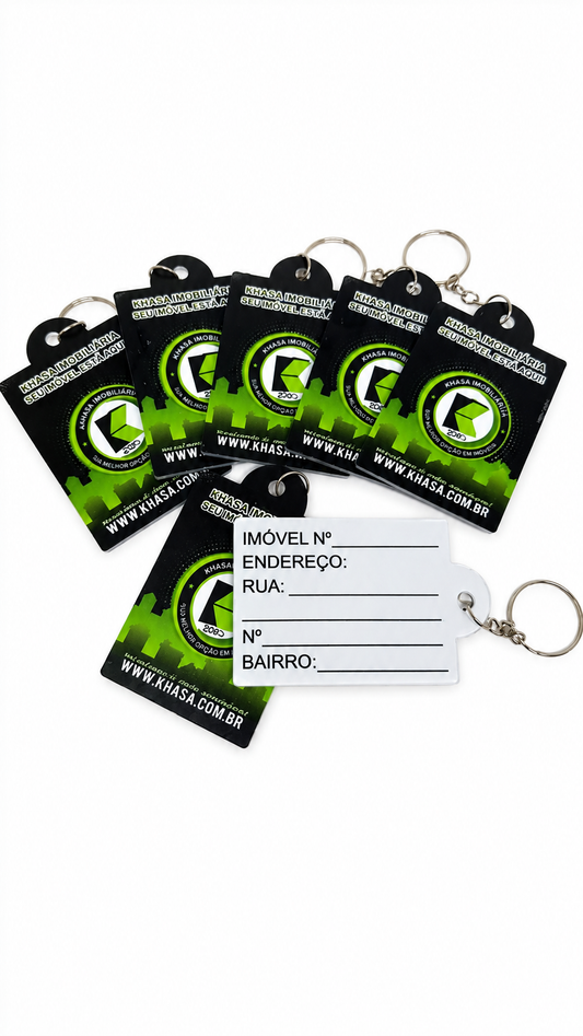 Chaveiros Personalizados Apagável med. 6,5X5,0cm ( Pacote com 100 Unidades)