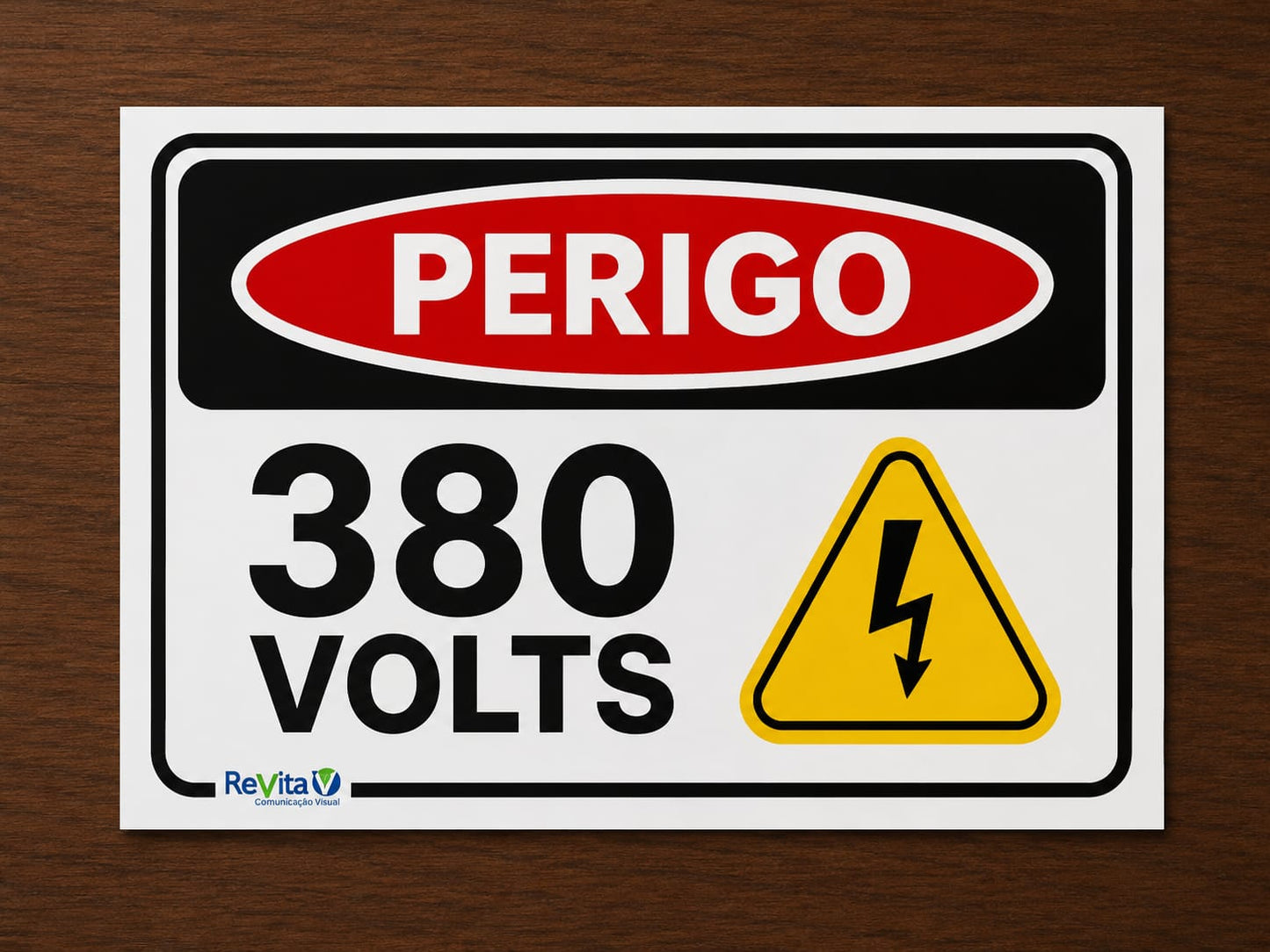 PLACA DE SINALIZAÇÃO RISCO ELÉTRICO 380V
