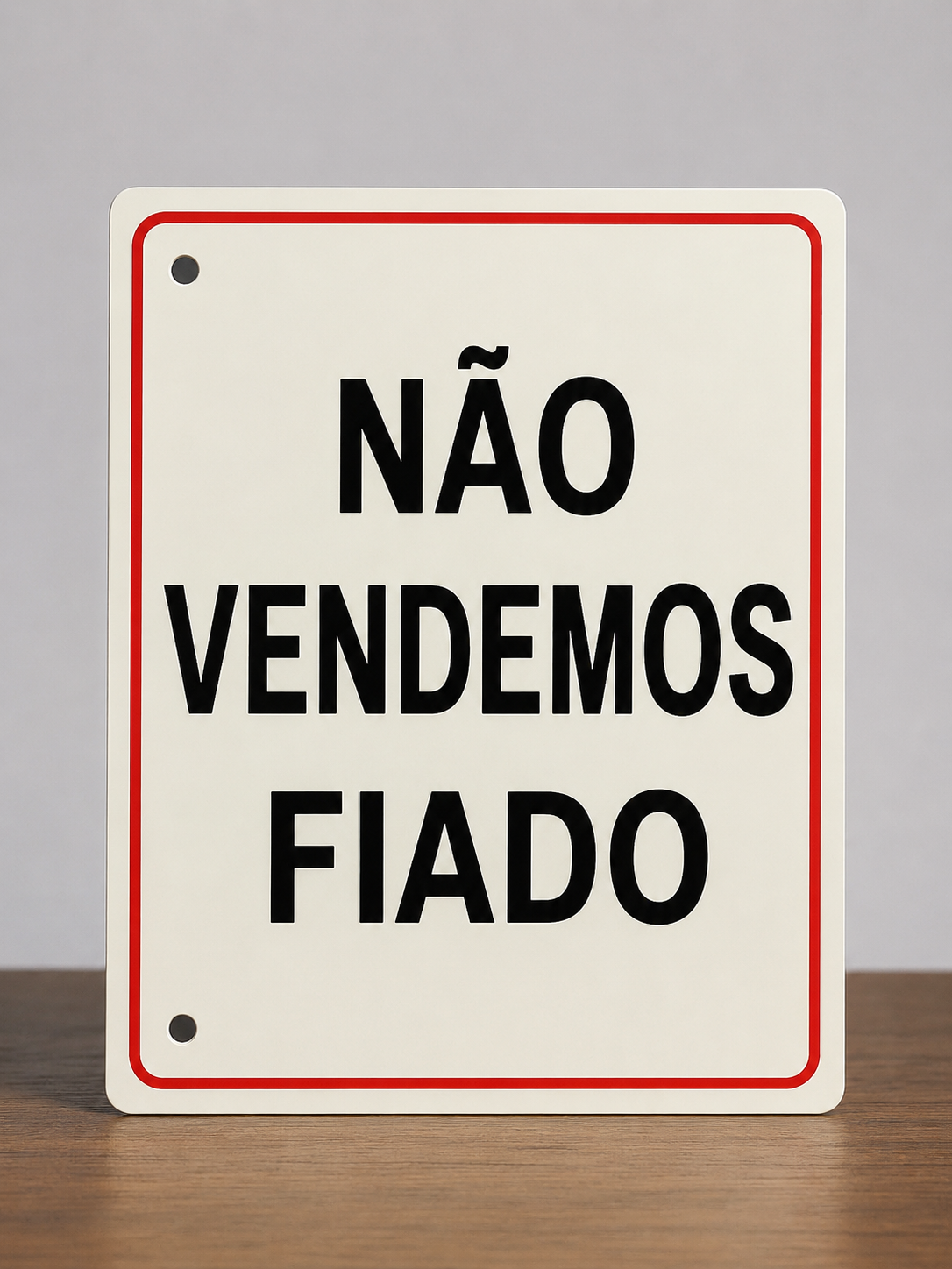 PLACA DE SINALIZAÇÃO NÃO VENDEMOS FIADO