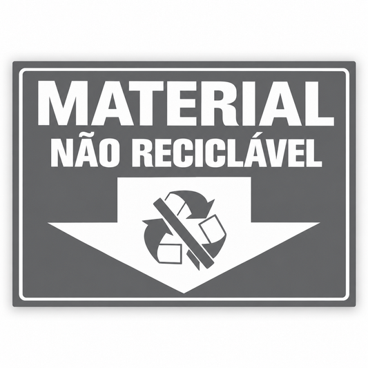 Adesivo de Coleta Seletiva – Material Não Reciclável