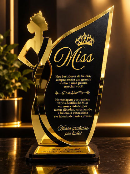 Troféu Personalizado Miss Homenagem E Premiação