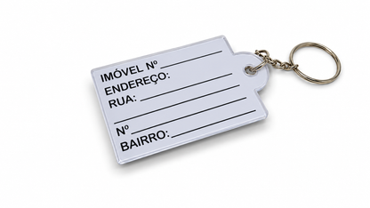Chaveiro Personalizado Apagável – 6,5 x 5 cm | Pacote com 100 Unidades