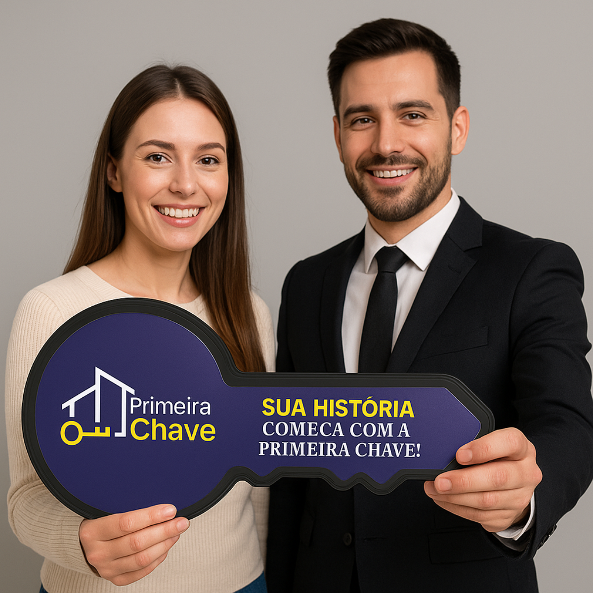 Placa Chave Imobiliária Gigante 80x40cm