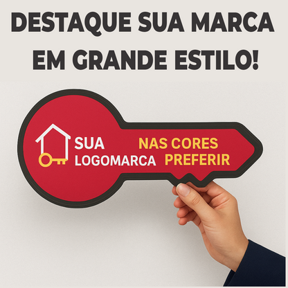 Placa Chave Imobiliária Gigante 80x40cm