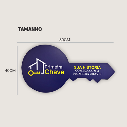 Placa Chave Imobiliária Gigante 80x40cm