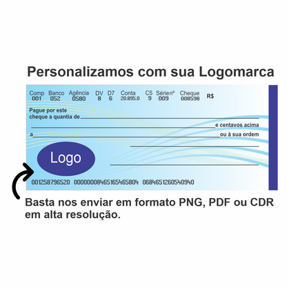 CHEQUE GIGANTE PARA PREMIAÇÃO PERSONALIZADO 85X35CM