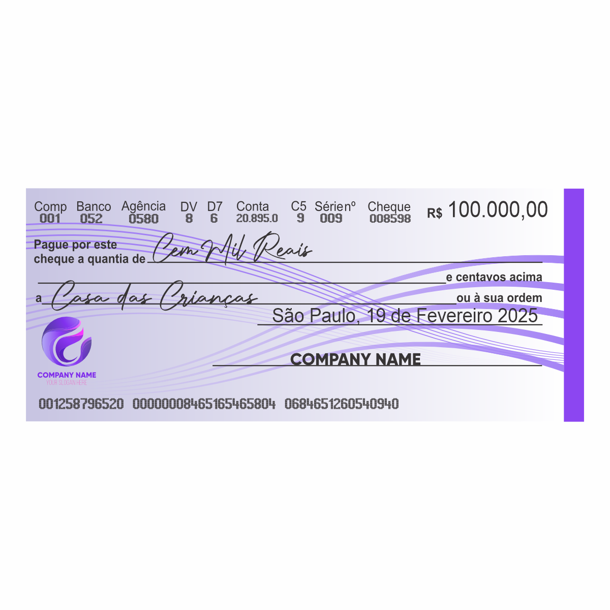 CHEQUE GIGANTE PARA PREMIAÇÃO