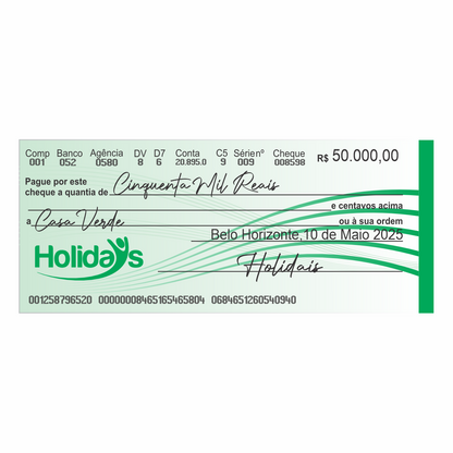 CHEQUE GIGANTE PARA PREMIAÇÃO