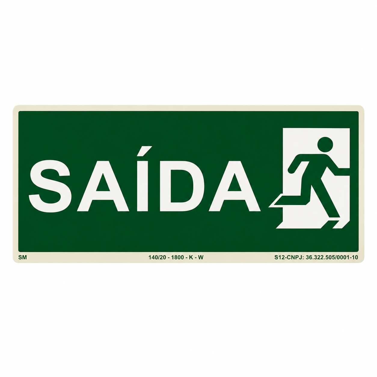 Placa Fotoluminescente Saída de Emergência com Pictograma | Sinalização de Segurança Conforme NBR 16820