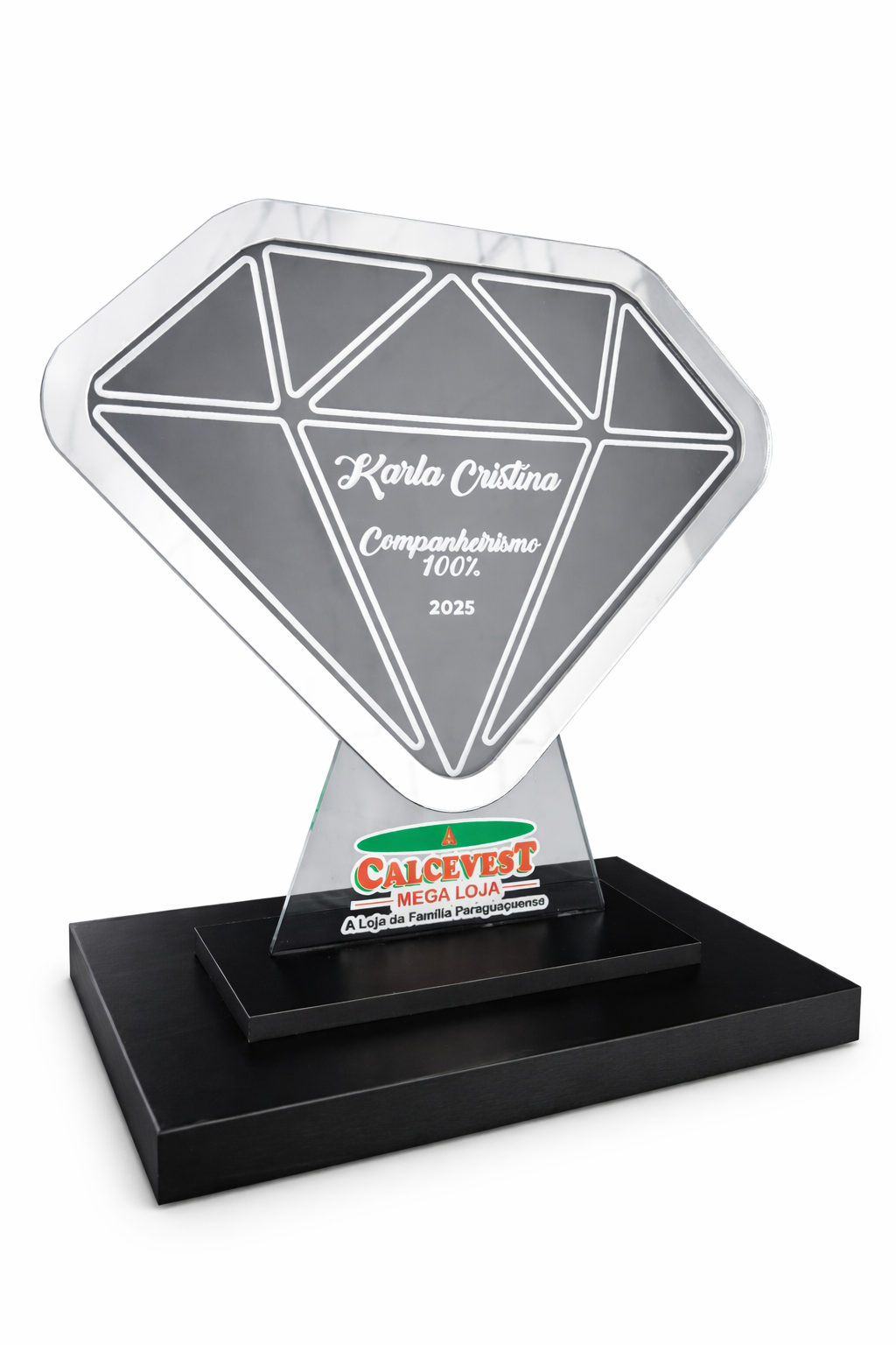 Troféu Personalizado de Diamente 20x20cm