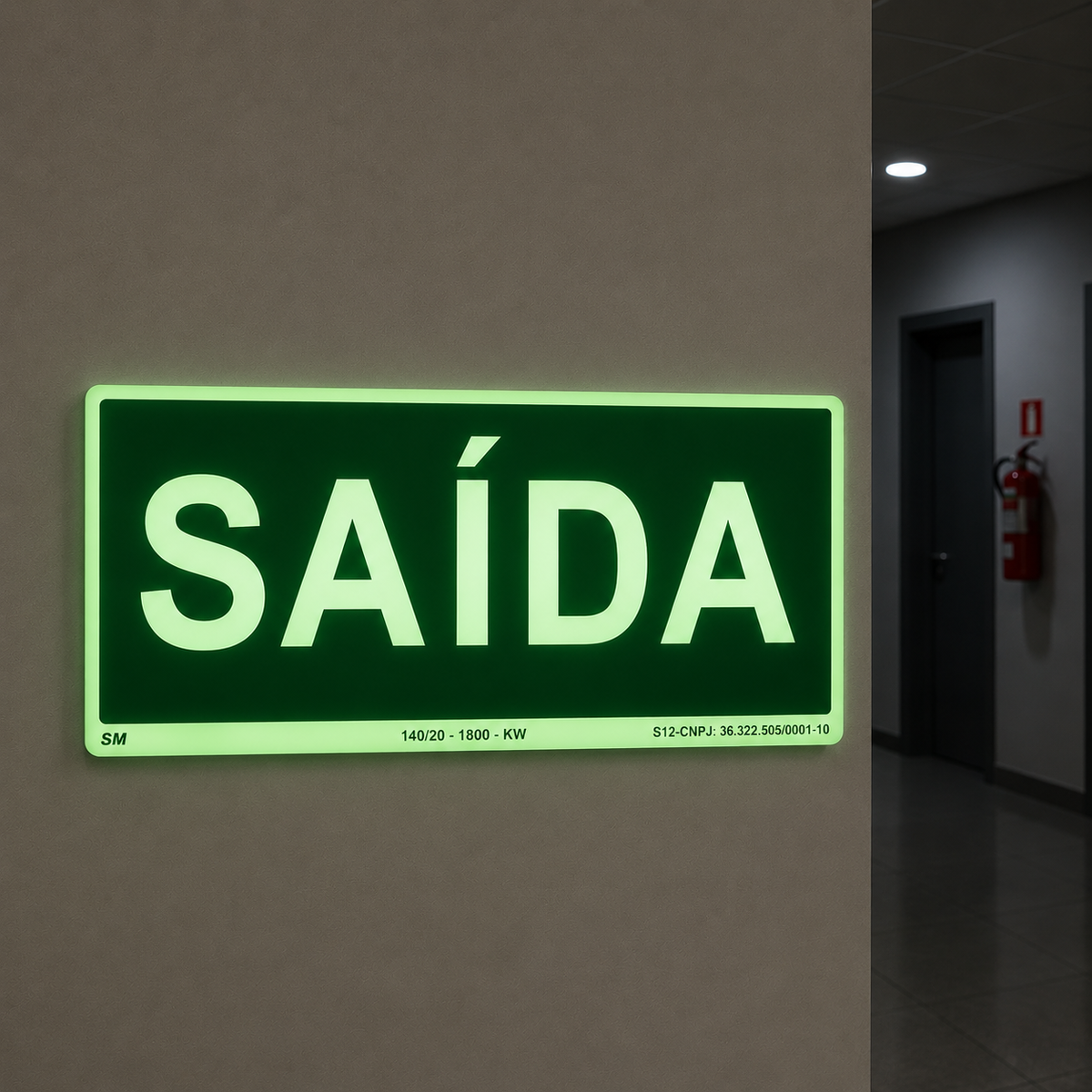 Placa Fotoluminescente – Saída de Emergência | NBR 16820