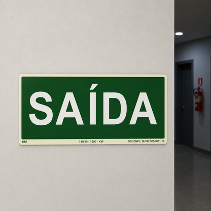 Placa Fotoluminescente – Saída de Emergência | NBR 16820