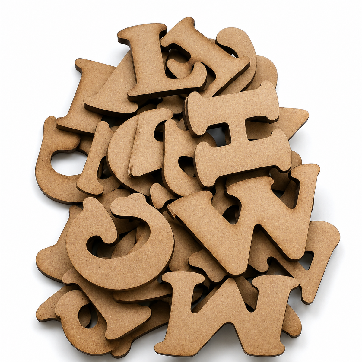 KIT LETRAS EM MDF CRU PARA ARTESANATO E DECORAÇÃO ALFABETO