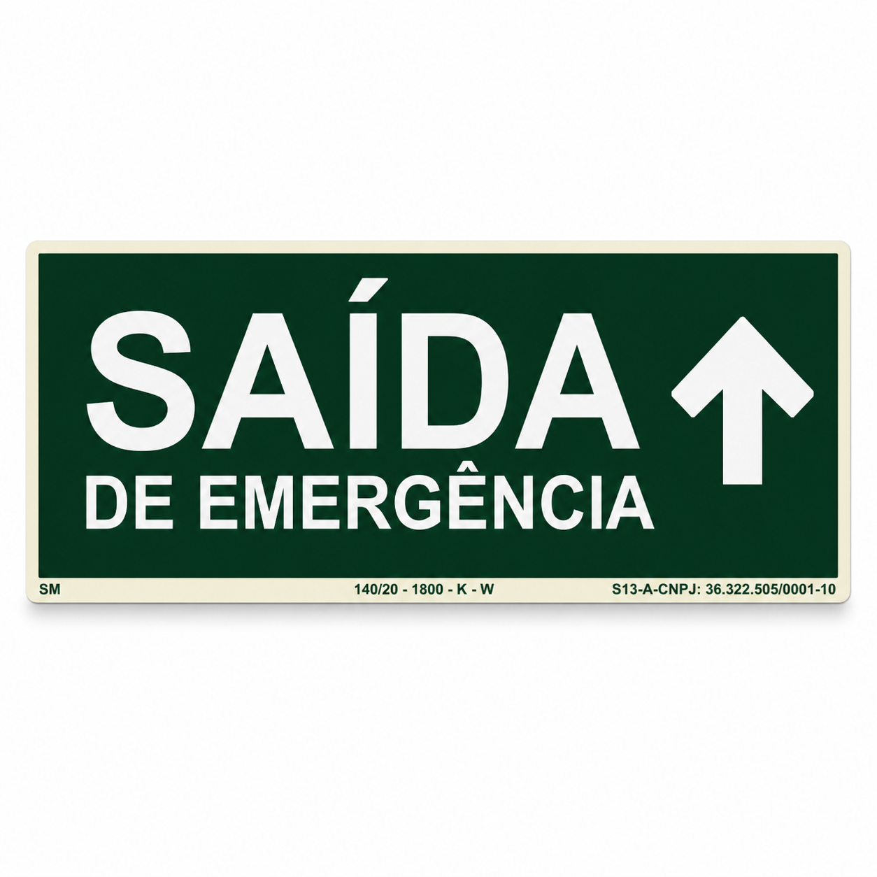 PLACA FOTOLUMINESCENTE SAÍDA DE EMERGÊNCIA SETA PARA CIMA | SINALIZAÇÃO DE SEGURANÇA