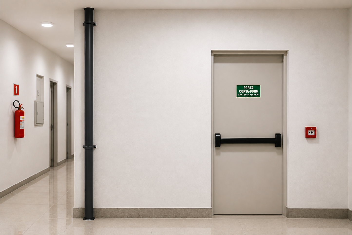 PLACA FOTOLUMINESCENTE - ROTA DE FUGA-  PORTA CORTA FOGO MANTENHA FECHADA