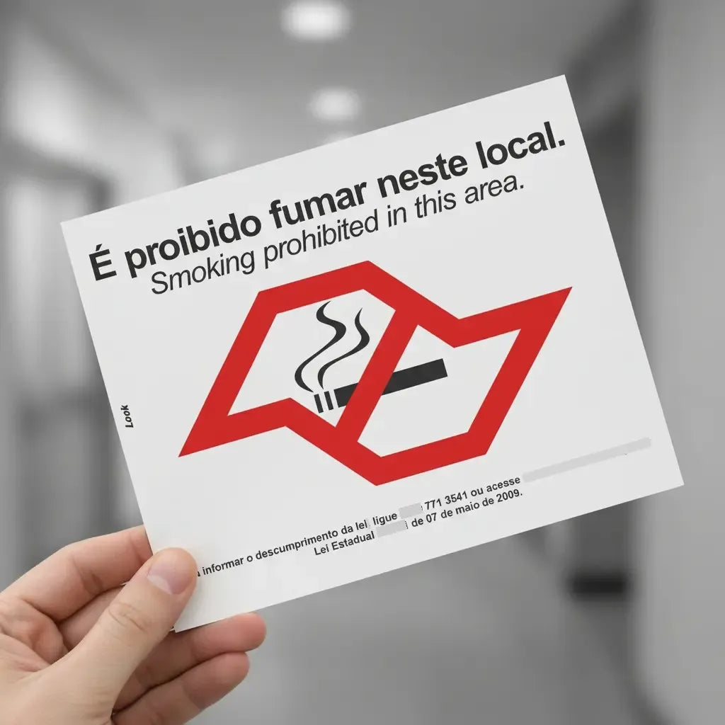 PLACA DE SINALIZAÇÃO – PROIBIDO FUMAR NESTE LOCAL