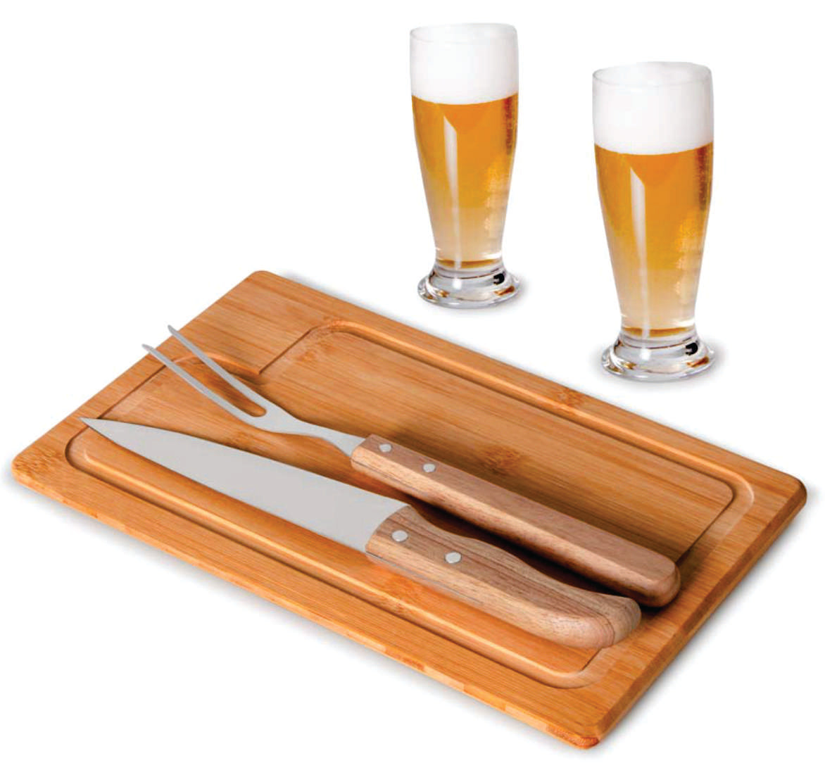 Kit Para Churrasco Com Copos - 5 Pçs