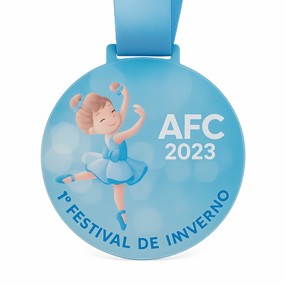 Medalha de Acrílico Bailarina Personalizada
