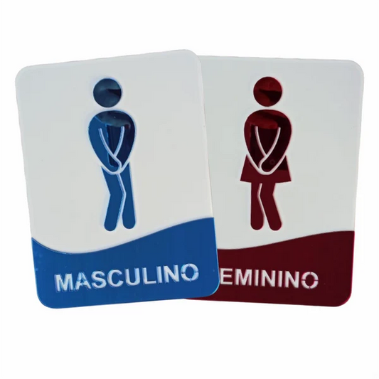 PLACA PARA SANITÁRIO FEMENINO/MASCULINO