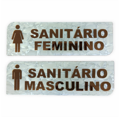 PLACA PARA SANITÁRIO FEMININO/MASCULINO