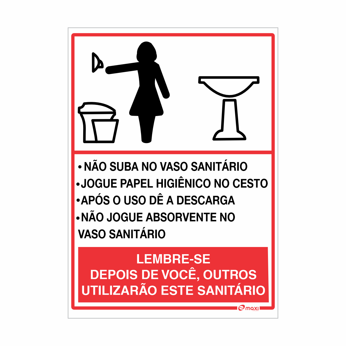 Placa Regras para Sanitários