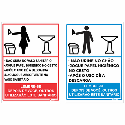 Placa Regras para Sanitários