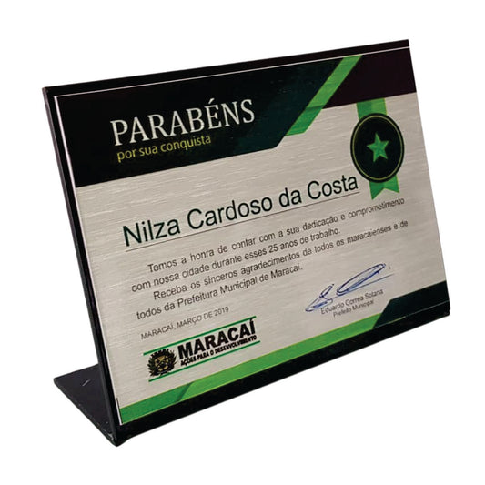 PLACA DE HOMENAGEM DE ACM COM ACRÍLICO
