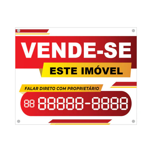 PLACA VENDE-SE - FALAR COM O PROPIETÁRIO / PERSONALIZÁVEL COM TELEFONE
