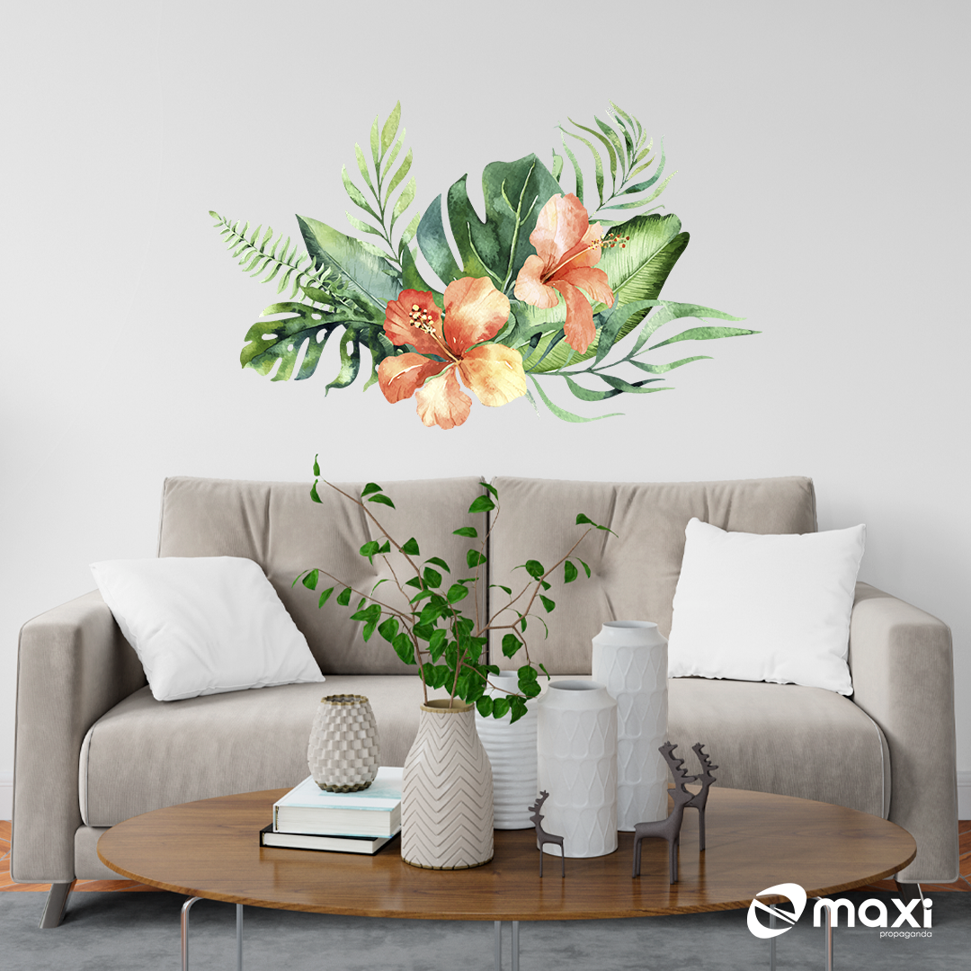 ADESIVO DECORATIVO PARA SALA - FLORES