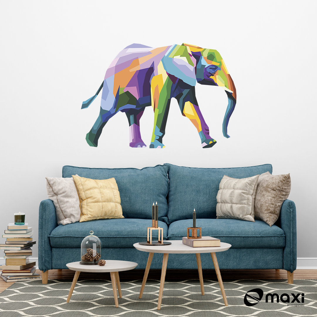 ADESIVO DECORATIVO PARA SALA - ELEFANTE AQUARELA